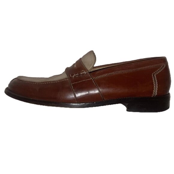Martin Dingman Men’s 10M Penny Loafers Canvas & Leather Slip-On Made in Brazil